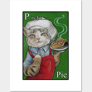 P is for Pie - Black Outlined Version Posters and Art